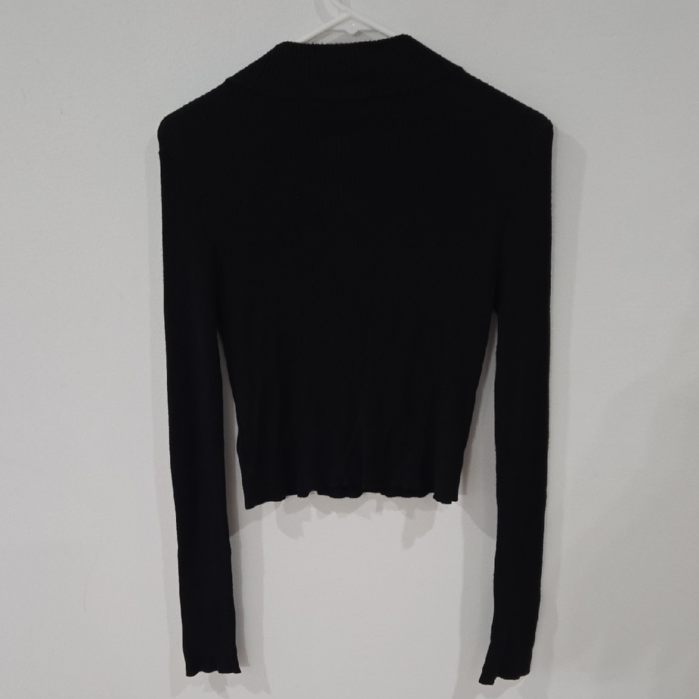 Express Sz Medium Women's Black Knit Blouse - Picture 4 of 7